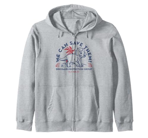 Image of Jurassic World Save The Triceratops Poster Zip Hoodie