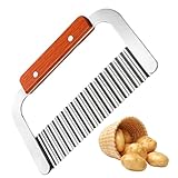 【Spécialisé pour la pomme de terre dentelée】Le coupe pomme de terre a des veines ondulées personnalisées pour la pomme de terre dentelée,les bâtons de pomme de terre coupés ont une texture tridimensionnelle,plus savoureux frit ou mariné,les intervalles de lame sont uniformes,les bâtons de coupe sont de la même taille,sayon aux irrégularités de la coupe manuelle.