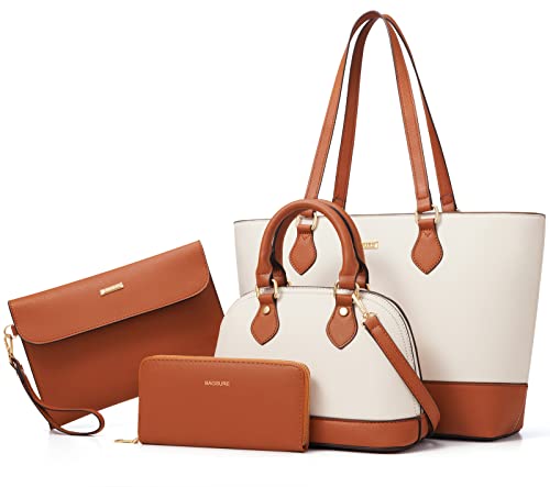 4PCS Women Fashion Handbags Purses Wallet Shoulder Bags Casual Tote Bag Crossbody Bags, Handbag Set Gift for Ladies Girls, Satchel Purse Set for Women