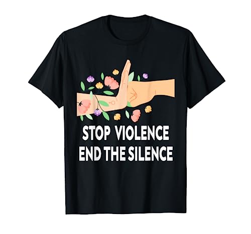 Camiseta Stop Violence End Silence para apoyar la violencia doméstica Camiseta