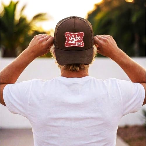Image of It's Lake Time Summer Classic 5 Panel Foam Front Mesh Snap Back Trucker Hat