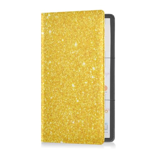 Porta carte di registrazione e assicurazione pelle PU uomo donna veicolo portaoggetti organizer per conducenti proprietari di da auto rimorchio moto barca oro glitter scintillante lucido Multi 1