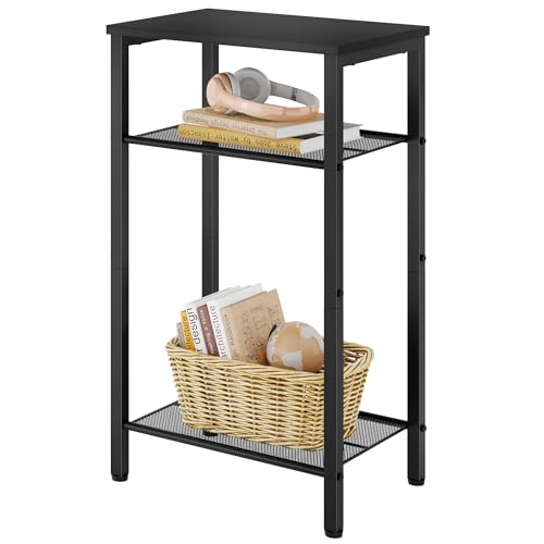 Hoctieon 3 Tier End Table, Telephone Table, Tall Side Table with Storage, Small Nightstand for Small...