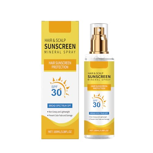Haar Kopfhaut Sonnenschutz Mineral Spray | Kopfhautschutz LSF 30 UV-Schutzspray Leichte Nicht Fettende Formel für Scheitel und dünner werdende Bereiche | Schützt vor Schäden und Austrocknung
