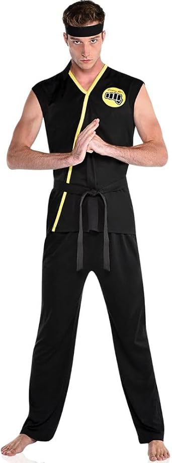 Black Adult Cobra Kai Costume Set 1 Set - High-Quality Karate Outfit Perfect for Themed Parties & Halloween Celebrations