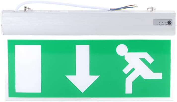 Joyzan Emergency Exit Signs, 110‑220V LED Emergency Exit Lighting Sign Arrow Down Suspended Safety Signs Acrylic Evacuation Indicator Light Bulkhead for Mall Hotel Hospital Station Guide Maintained