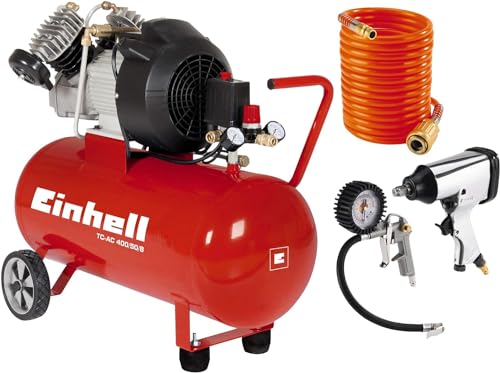 Einhell Kompressor TC-AC 400/50/8 Set (2,2 kW, 50 l, Ansaugleistung 400 l/min, 8 bar, inkl...