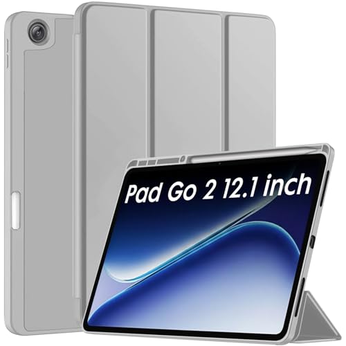 Image of Robustrion Cover for OnePlus Pad Go 2 12.1 inch Cover Case with Pencil Holder, Trifold Cover Case for OnePlus Pad Go 2 Tablet Cover [Auto Sleep Wake Support] - Grey