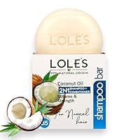 LOLE’S Shampoo- und Conditioner-Bar, 2-in-1 mit Kokosöl für normales Haar, Volumen & Stärke, 99% natürlichen Ursprungs, nachhaltig gewonnen, 100 g
