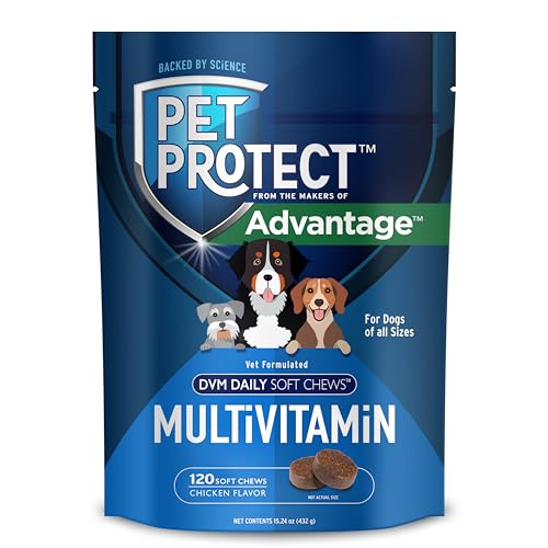 Pet Protect Dog Multivitamin, Vet-Formulated DVM Daily Soft Chews, Supports Ongoing Health &...