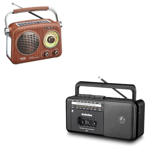 Gelielim Retro Radio Bluetooth Speaker + Cassette Tape Player Bluetooth Boombox AM FM Radio Cover