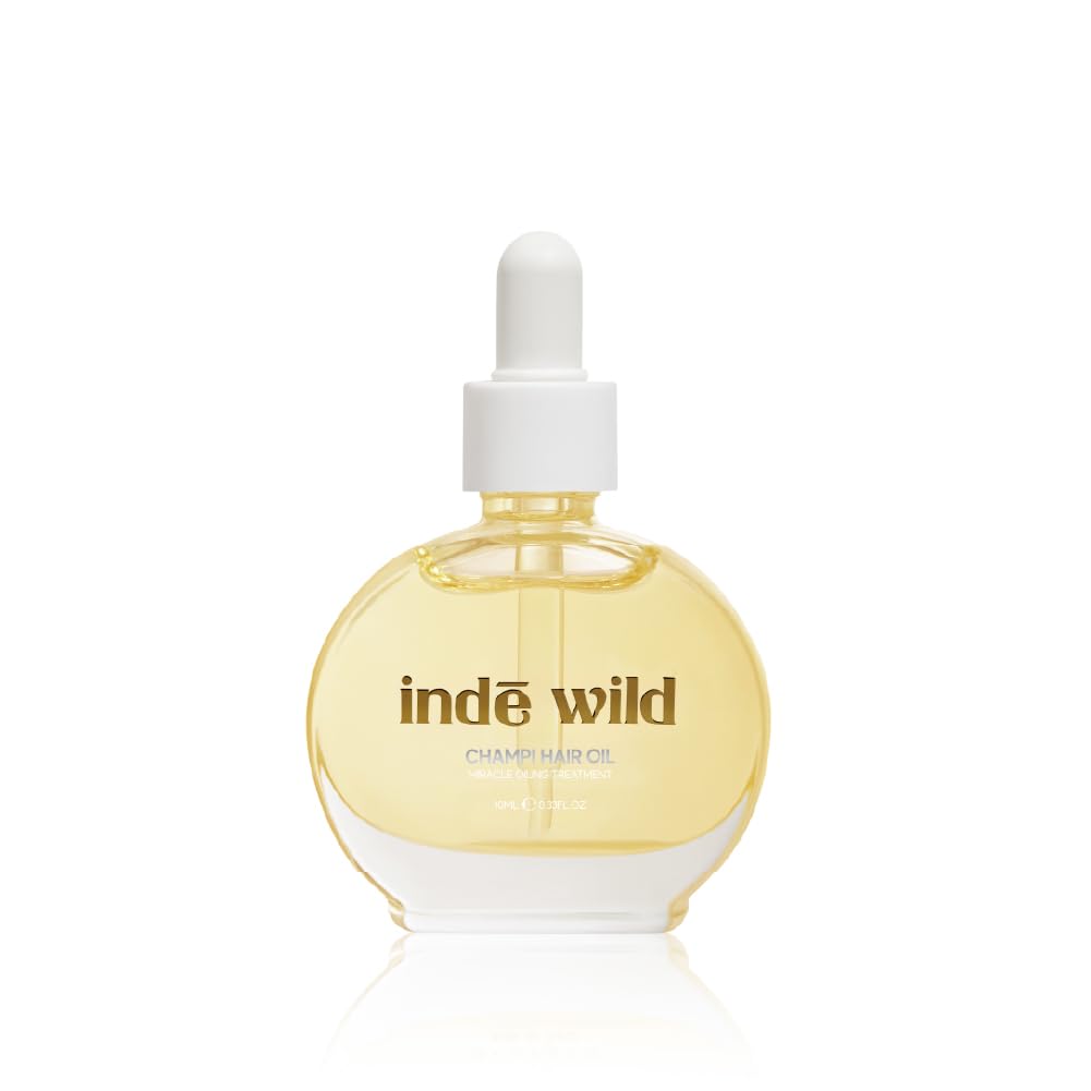 indē wild Champi Hair Oil with Rosemary Oil, Brahmi, Amla, and Bhringraj | Ayurvedic Hair Growth Oil for Dandruff, Hairfall, & Thicker, Fuller Hair | 16+ Ayurvedic Actives | Calming Fragrance (10 ml)