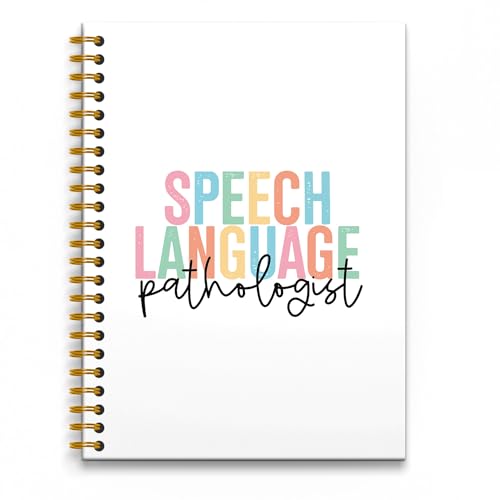 RUNMESS Cuaderno en espiral de terapia del habla de 5.5 x 8.3, cuadernos en espiral para patólogos del habla y el lenguaje, cuadernos en espiral, regalos SLP para patólogos del habla, 160 páginas