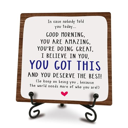 Motivational Gift Wooden Sign With Iron Stand You Got This Wooden Plaque Gifts For Friends Coworkers Positive Reminder Inspirational Gifts Home & Office Supplies(5 X 5 Inches) - A08