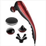 Wahl 04290-2101 Deep Tissue Percussion Therapeutic Handheld Massager – Variable Intensity to Relieve Pain in the Back, Neck, Leg, Foot, Shoulders, Muscles, Tendinitis, & Arthritis, Red Metallic