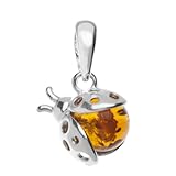 niedlicher Marienkäfer InCollections Damen-Anhänger 925/000 Sterlingsilber mit Bernstein, Marienkäfer 0010200640890