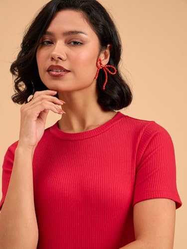Image of barcino Red Rib Bodycon Back Slit Maxi Dress