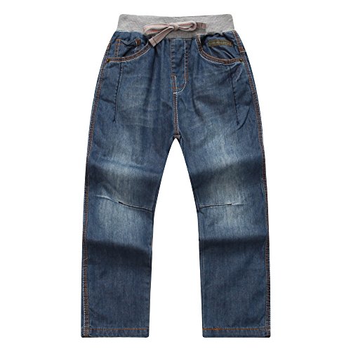 Richie House Boys' Classic Denim Pants with Pleat Details Size 3-10 RH0690