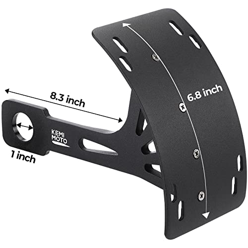 Image of KEMIMOTO Motorcycle License Plate Bracket Universal Curved Side License Plate Holder for Sportster Softail Dyna Sport Bike Compatible with Cruiser Iron 883 1200 Street Glide Forty Eight Sportster s