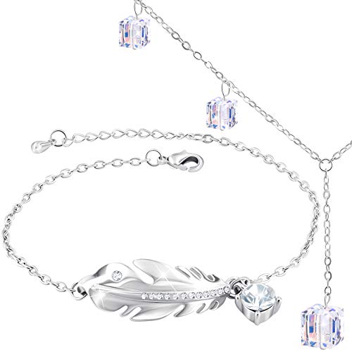 Preisvergleich Produktbild 2Splendid Armband und Halskette, rhodiniert, mit Swarovski-Kristallen, 2 Stück, elegantes Schmuckstück, perfekt für Frauen, Geschenk für alle Anlässe, mit schöner Box