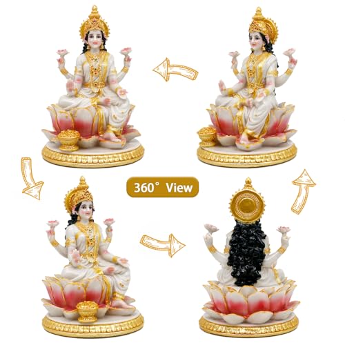 Estatua Diosa Lakshmi India 8.7 in Resina Decorativa miniatura 5