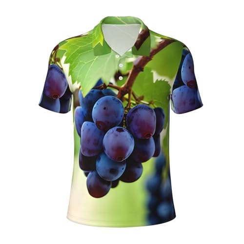 Polo de course à pied respirant pour homme motif raisin décontracté