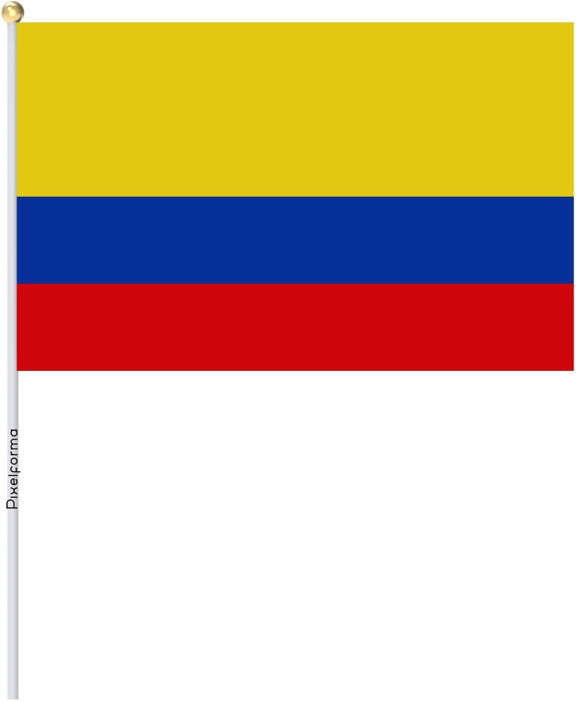 Colombia Mini Flag Packs in Various Sizes 14 x 21 cm 50 Pieces