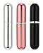 VANVENE Perfume Atomizer Bottles, Refillable Travel Size Perfume Bottles, Set of 3 Stylish Colours Black, Pink and Silver Anti Spill Funnel Included