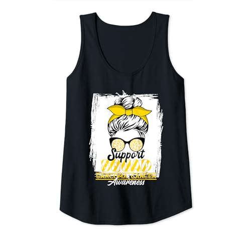 Femme Messy Bun Support Squad I Sarcomata Sarcome Cancer Débardeur