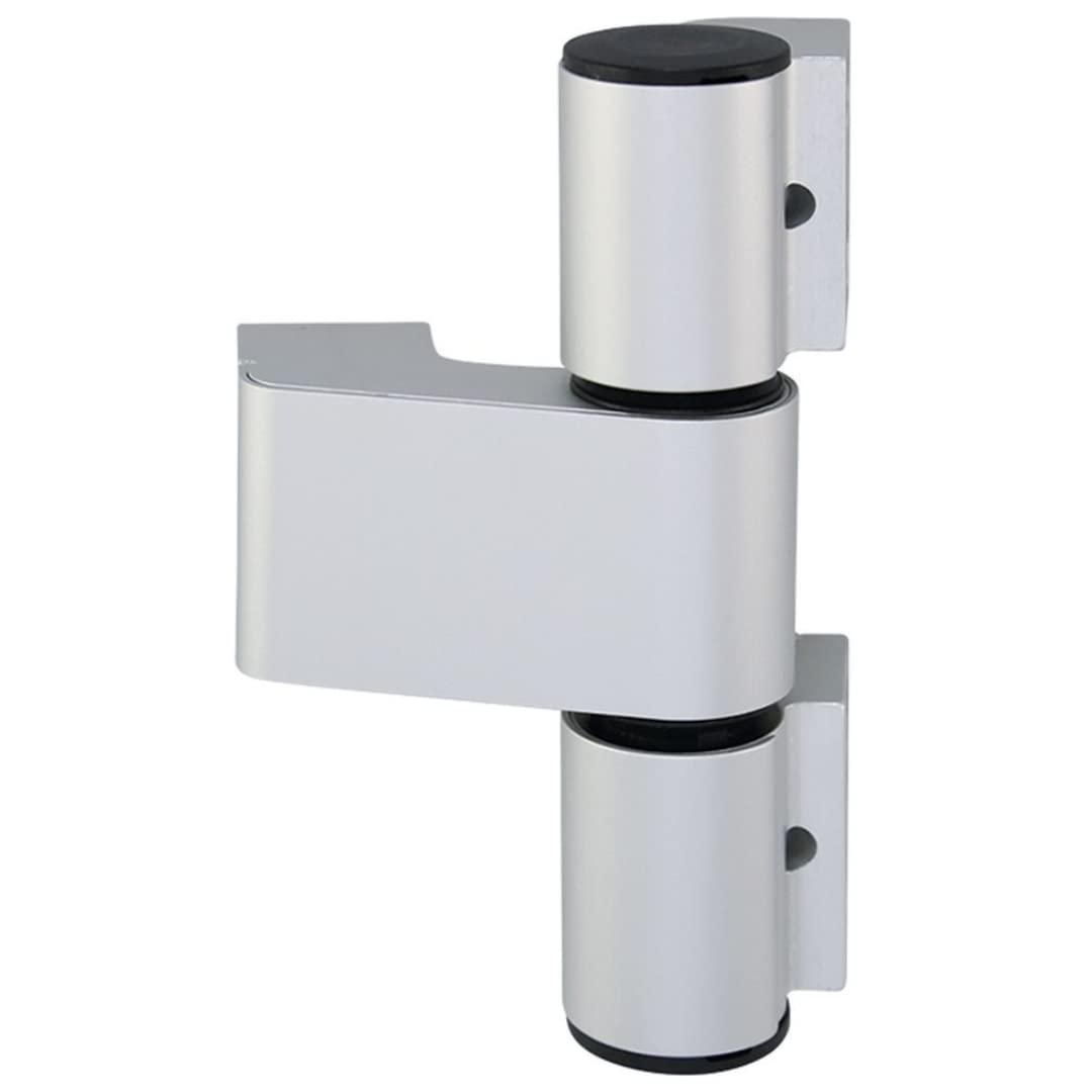 3D-PLUS - Bisagra para puerta (3 piezas, estructura de postes, materiales/superficies: efecto de acero inoxidable, eje en mm)