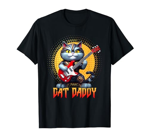 Cat Daddy Rock Cat Funny Cats Kittens Rock Rockin Regalo Gato Camiseta