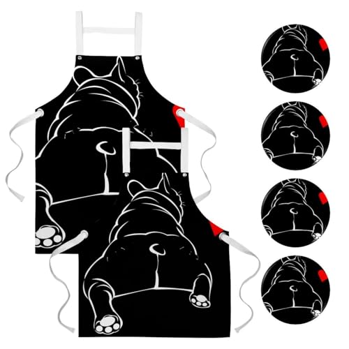 Tablier de cuisine pour pâtisserie et travail avec 4 broches incluses
