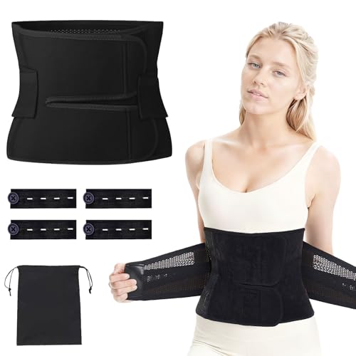 Postpartum Belly Wrap - Postpartum Essentials Post Partum Women Belly Belt, Waist Pelvis Abdominal Binder After Pregnancy Postpartum Belly Band After Birth Brace, C Section Recovery Belt(Black, XL)