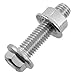 Dsjnf M10x1.5 x 40mm Hexagon Head Exhaust Pipe Hardware kit Stainless Steel Flange Screw Smooth Finish 6set (1.57inch)
