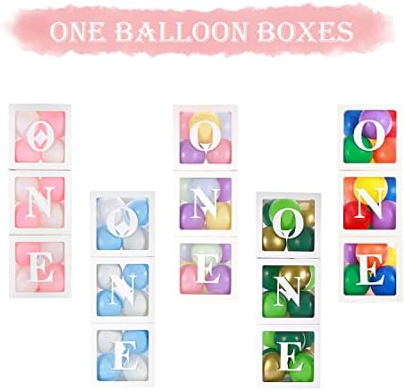 Baby 1st Birthday Decorations for Boy, ONE Balloon Boxes with Letters Include Green and Golden Balloons, ONE Blocks Design for Boys 1 Year Old Birthday Backdrop, First Birthday Cake Smash Photo Props