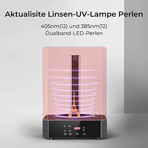 Creality UW-02 Wash and Cure Maschine, 10,1 Zoll Wasch- und Aushärtemaschine, Dual-Band UV Lampestreifen für Resin 3D Drucker, UV-Härtung Rotationsbox Behälter für LCD/DLP/SLA – Bild 3