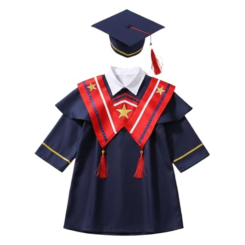 Image of Kindergarten 2025 Graduation Cap and Gown Tassel Sets with Charm 2PCS Graduations Stoles for Kids Grad Party Clothes