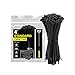 Neiko 51258A UV Black 4-Inch Heavy Duty Cable Zip Ties, 200-Piece | 18 lb Tensile Strength