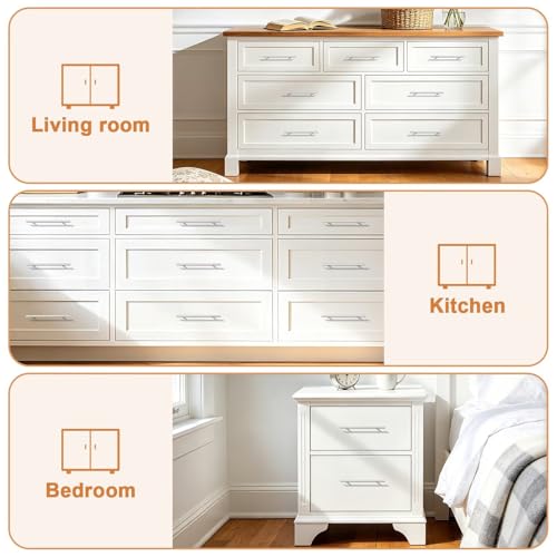 Probrico 25 Pack Brushed Nickel Kitchen Cabinet Handles 192mm(7-1/2inch) Hole Centers Stainless Steel Drawer Pulls Length 256mm(10inch) T Bar Euro Dresser Pull Handle by Probrico - Used condition - Image 6