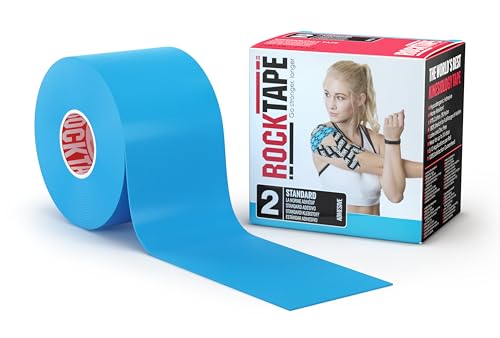 RockTape Unisex Std Kinesiology Tape, Beige, Uncut Roll-5cm Wide, Blue