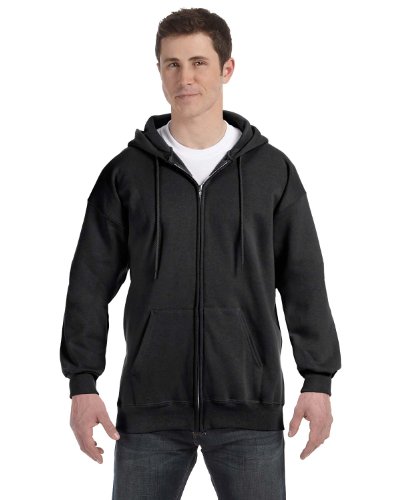 Hanes Full-Zip Hooded Sweatshirt, Xl, Black #TOP13