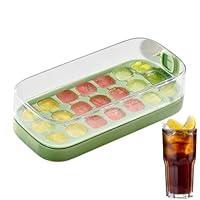 Ijsvormen Voor Vriezer Met Deksel | Siliconen Ijsblokjes Vorm Met Deksel,Flexibele Herbruikbare Maker Grote Capaciteit Bak Voor Koffie Cocktail