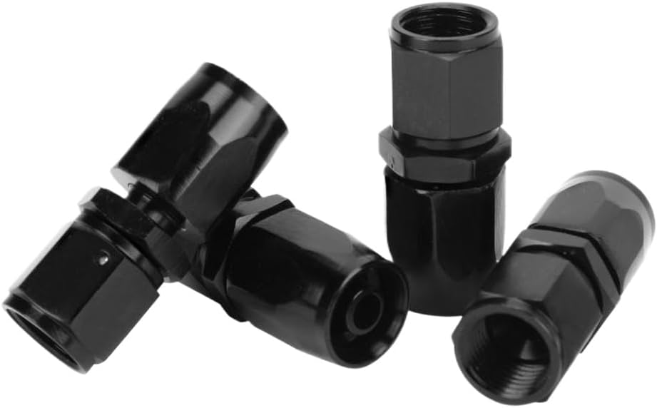 4pcs Universal Straight AN6-6AN Swivel Hose End Fitting Adaptor Polishing Compatible With