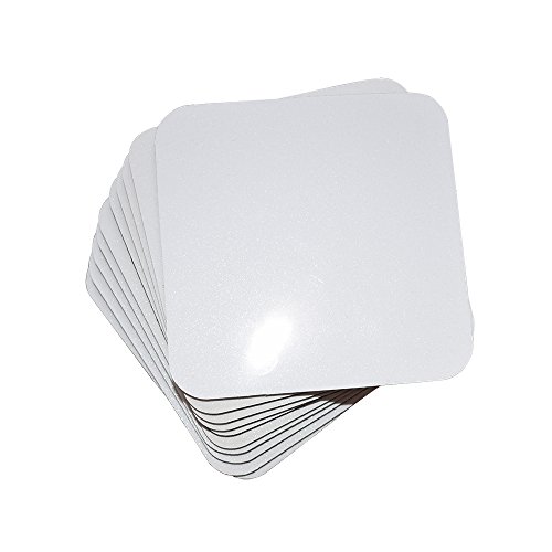 RETERMIT 10 pcs Glossy Sublimation Rubber Square Coasters - 1/8