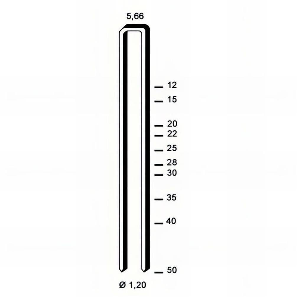 D-Work 4.000 Grapas E-25 - Galvanizadas Resinadas - Divergentes - 5.66x25x1.2 mm