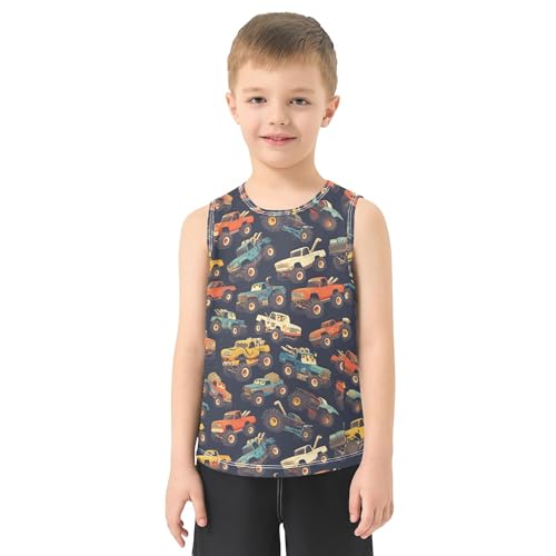 JUNZAN Golf Green Cute Tank Top for Toddler Sleeveless Kids Vest Boys Football Shirt for Running Swimming Beach 3T2