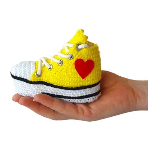 Neon Crochet Baby Sneaker Booties, Personalized Baby Shower Gift for Newborn, New Mom and Parents Gender Neutral Custom Gift, Organic Newborn Socks