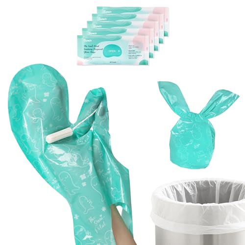 Image of Sunlit No-Touch Feminine Hygiene Disposal Bags, Hygienic Odor-Reducing and Discreet Solution for Tampons Pads Liners and More, Size L - 5 Pack, 100 Count