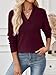 LILLUSORY V Neck Lightweight Sweaters for Women Fall Fashion 2025 Outfits Pullover Tops Trendy Tunic Long Sleeve Tops Wine Red L