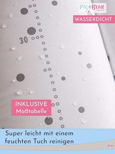 Pic Bear - Fasciatoio, Facile Da Pulire, Materassino Per Fasciatoio, Cuscino Per Fasciatoio, 85 X 72 Cm, Motivo Pois, Bianco-Antracite - 2